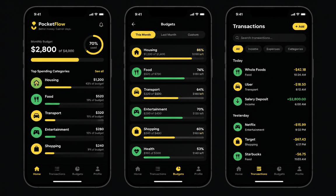 App de finanzas en móvil