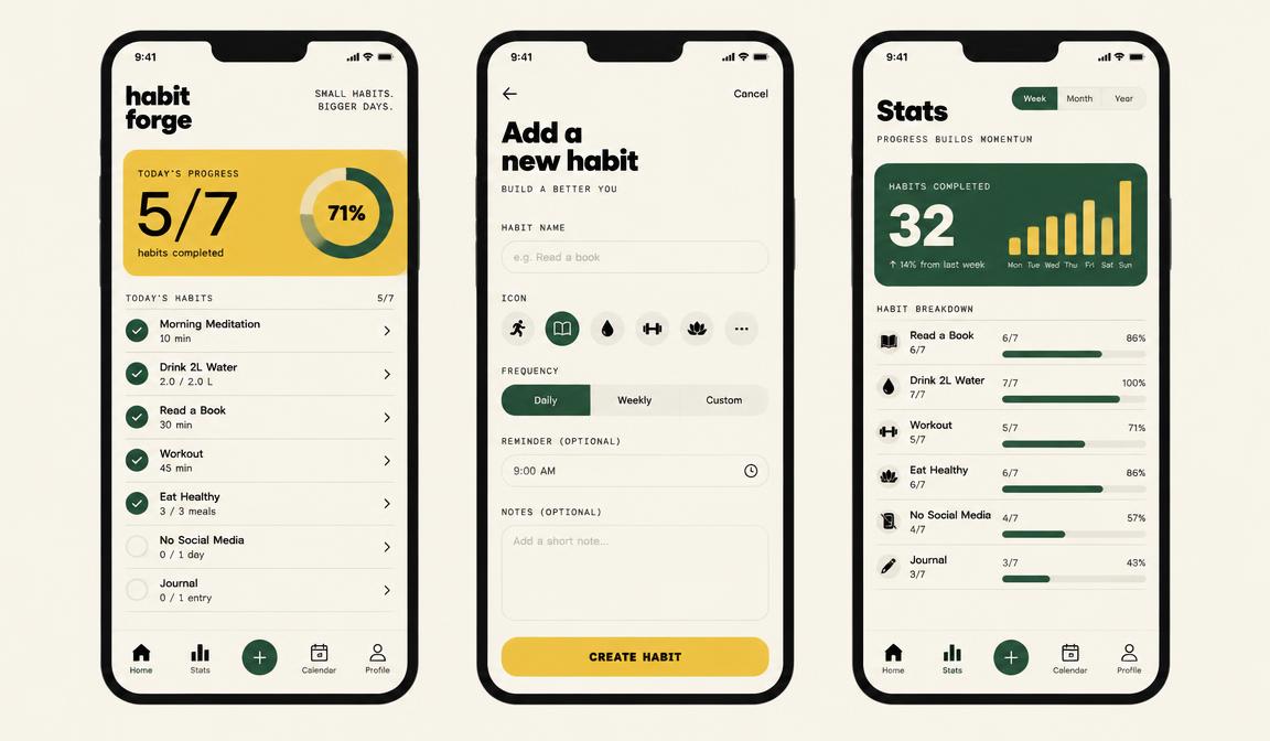 App de hábitos en móvil