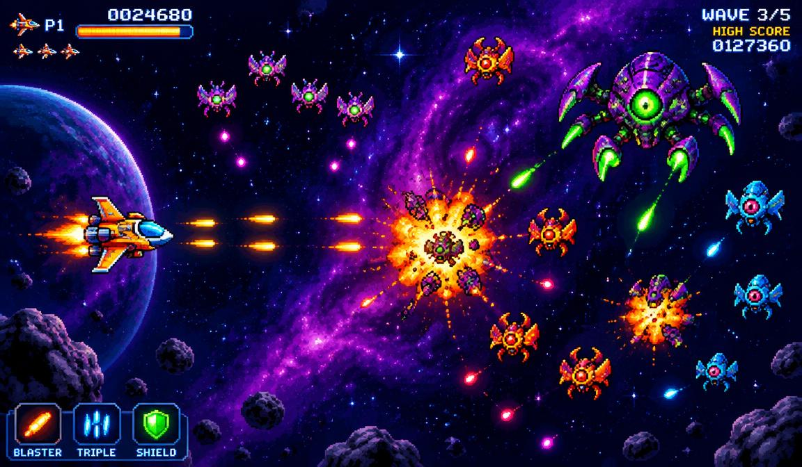 Juego arcade espacial